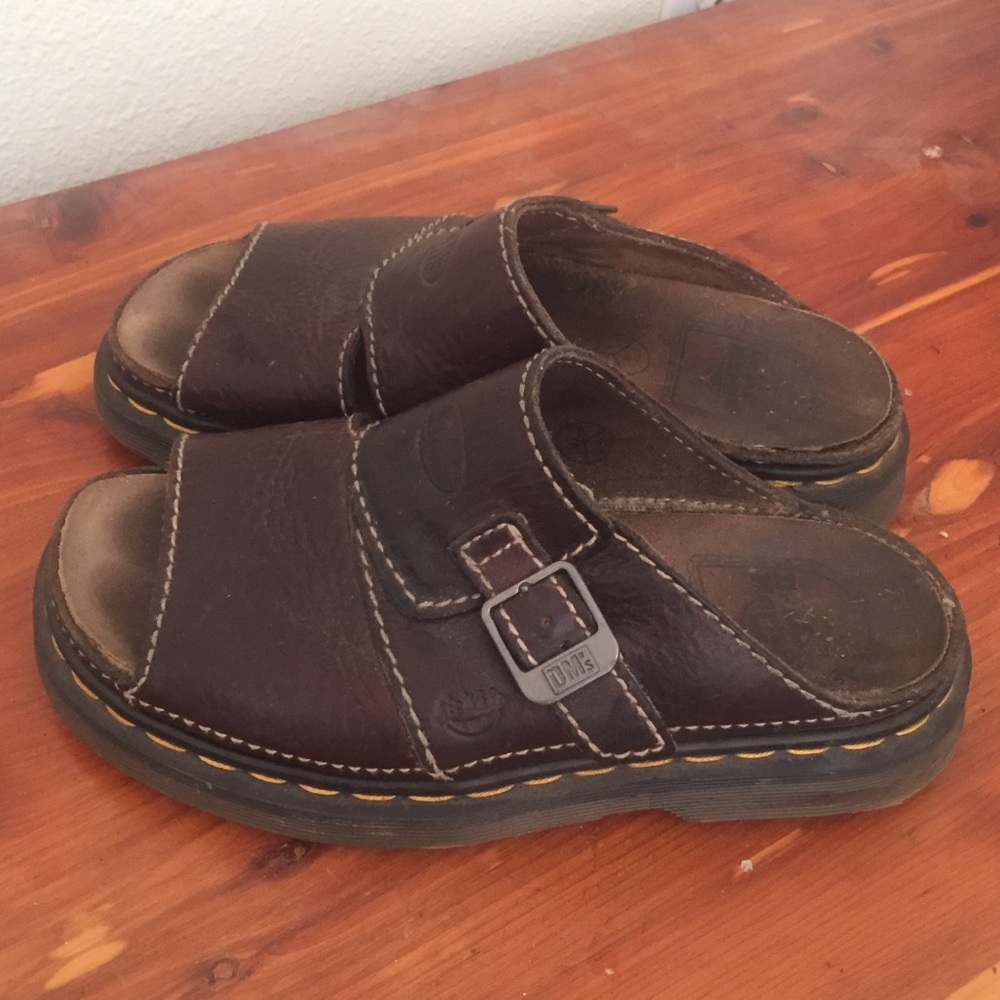 Dr martens slide sandals air cushion 9075 leather